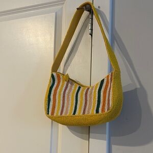 Anthropologie beaded Yellow Shoulder Bag